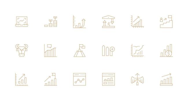 Data analysis icons and graphs collection vector