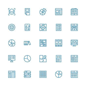 Modern UI icons collection displayed vector