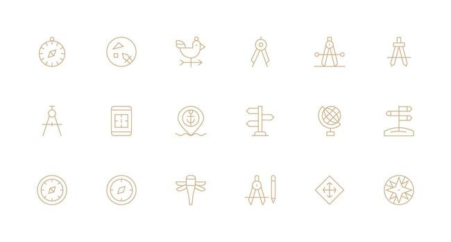 Collection of navigation and geometric icons vector