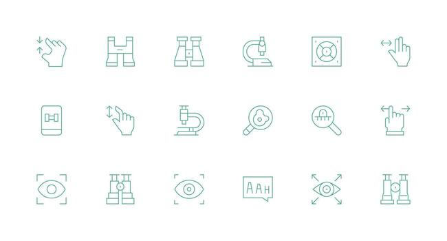 Set of icons representing interactive tools vector