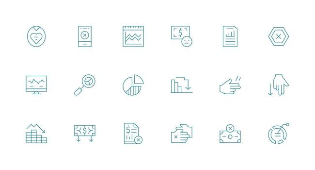 Data visualization icons collection vector