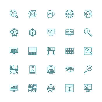 data visualization icons collection vector