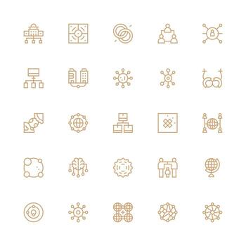 Stylized networking and technology icons vector