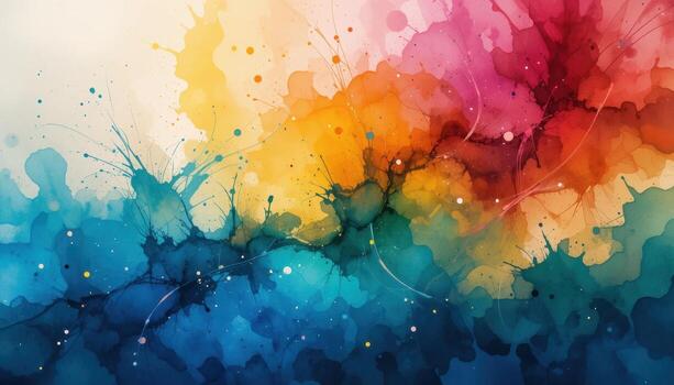 Colorful Abstract Art Displaying Vibrant Splashes and Textures in a Dynamic Composition photo