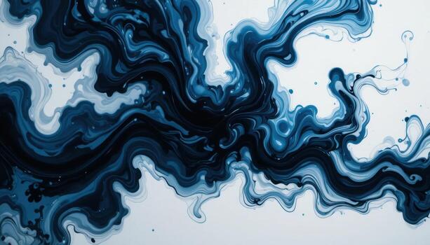 Vibrant Blue Abstract Artwork With Swirling Patterns and Smooth Fluid Movements photo