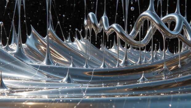 dinámica metálico ola patrones exhibiendo fluido movimiento y textura debajo brillante ligero condiciones foto