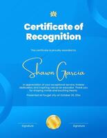 blue elegant teacher potrait certificate template