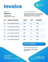 White and Blue Medical Invoices Template