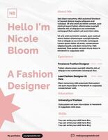 White Fashion Designer Resume Template