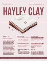 Simple Fashion Designer Resume Template