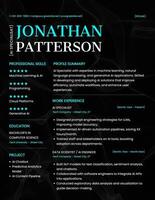 Blue White Modern Minimalist AI Spesialist Resume template