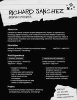 Black Minimalist Graphic Designer Resume template