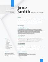 Blue White Graphic Designer Resume template