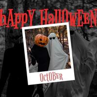 Black Red Halloween Greeting Card template