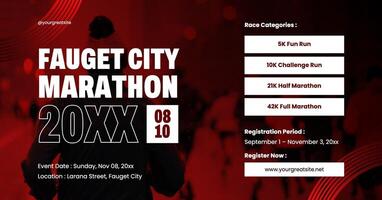 red simple modern marathon event facebook ads template