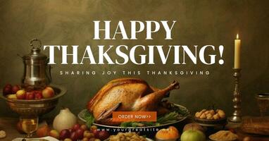 Minimalist Happy Thanksgiving Facebook Ad template