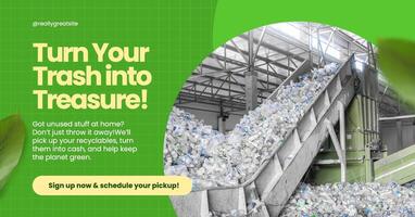 yellow green recycling program facebook ads template