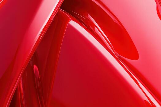 Smooth, glossy red surfaces create a striking visual display in modern art photo