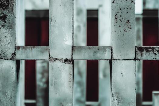 Rusty metal bars create an abstract pattern in the late afternoon light photo