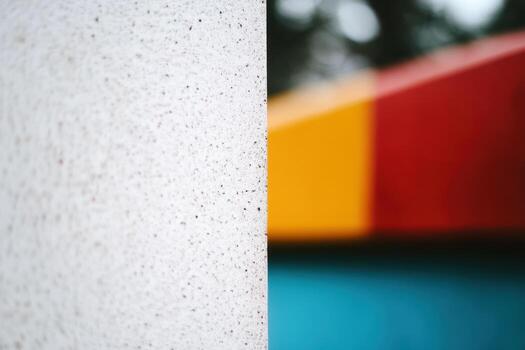 Bright colors and textures create an abstract urban composition in daylight photo