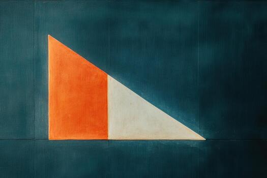 Colorful geometric shapes create a minimalistic artwork on wall photo