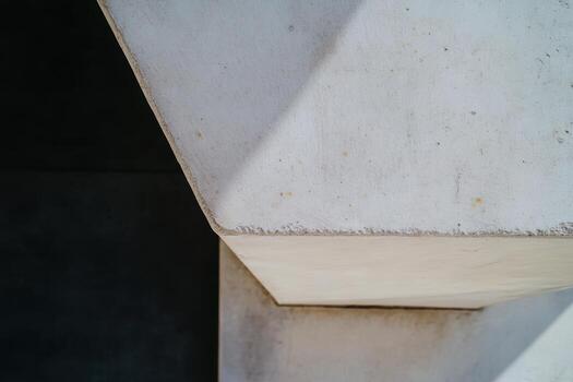 Modern architectural detail showcases geometric shapes and textures of building photo