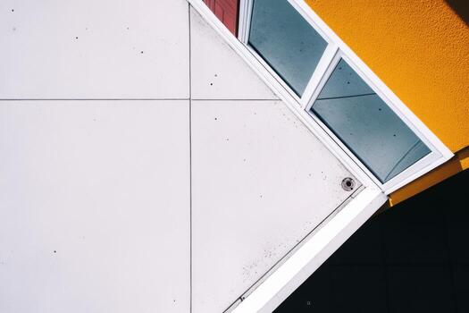 Modern architectural design showcases vibrant colors and sharp lines photo