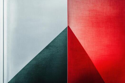 Geometric shapes create visual contrast with shadow and color at noon photo
