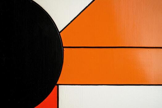 Colorful geometric mural featuring bright shapes in abstract design photo