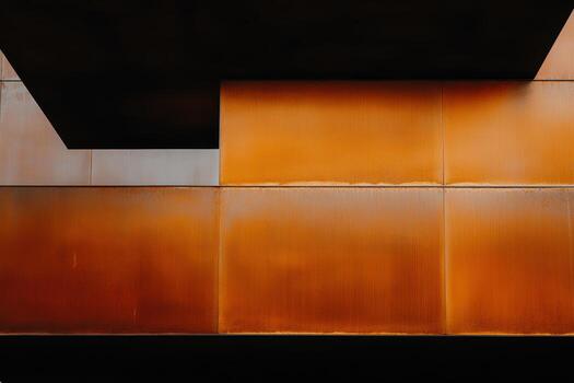 Rustic metal panels create a striking architectural detail in urban design photo