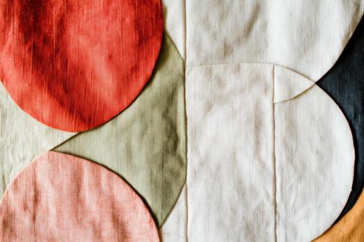 Modern textile pattern with colorful shapes and textures photo