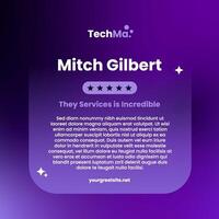 Purple Gradient Testimonies LinkedIn Post Template