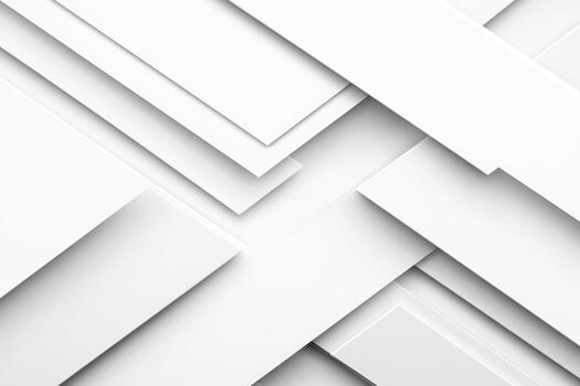 Abstract composition of overlapping white paper sheets on a neutral background photo