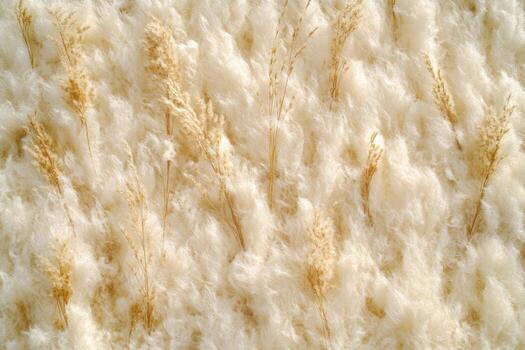 Natural fibers with dried grasses creating a serene texture photo