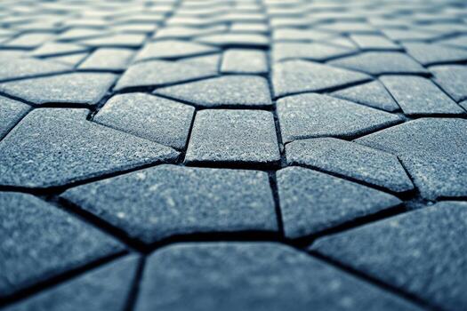 Unique hexagonal stone pavement offers a textured view in urban setting photo