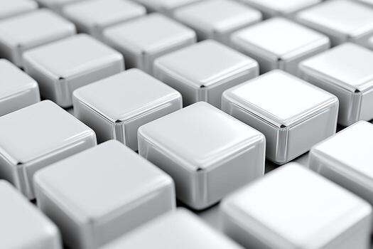 Close-up view of seamless white keys on a modern keyboard photo