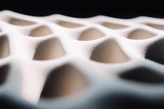 Close-up view of textured surface showing peaks and valleys in light photo