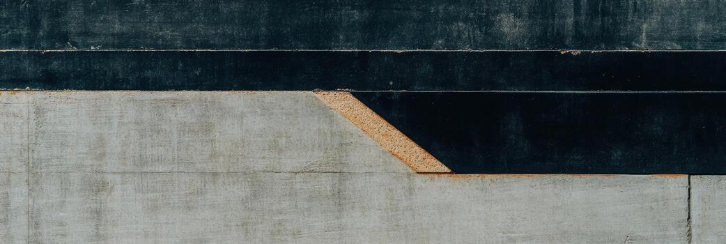 Unique geometric patterns on an urban concrete wall showcasing texture and color photo