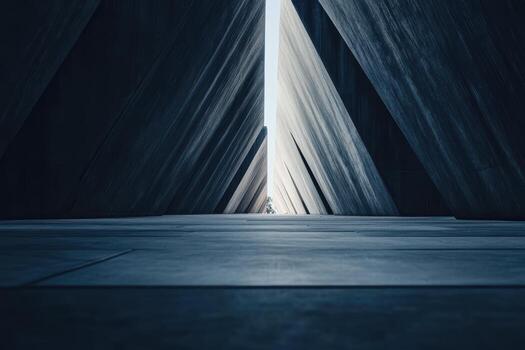 Modern architectural design highlights light and shadow in urban space photo