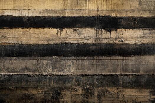 Layers of texture on an old concrete wall in urban setting at sunset photo