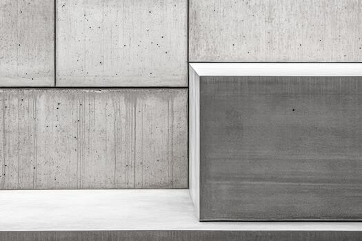 Concrete textures and geometric shapes create modern architectural elegance photo