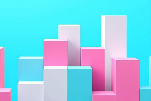 Colorful geometric shapes create an abstract backdrop with vibrant hues photo