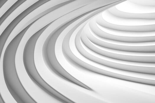 Modern architecture with flowing white curves and layered design elements photo