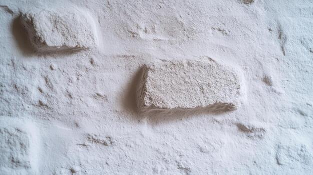 Texture of a rough white brick wall in a rustic indoor setting photo