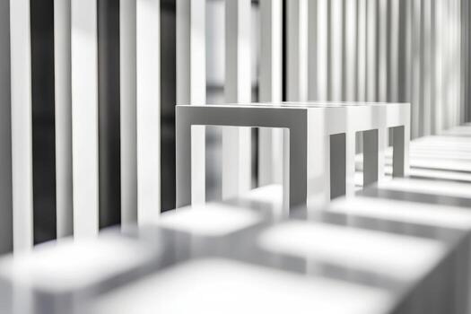 Minimalist design featuring geometric shapes and shadows in a modern space photo