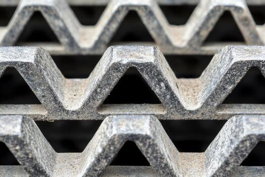 Detailed view of a textured metal grill with a zigzag pattern photo