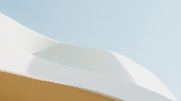 Soft curves of a modern architectural structure under clear blue sky photo