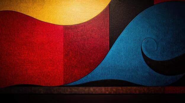 Colorful abstract waves on textured background create a vibrant display photo