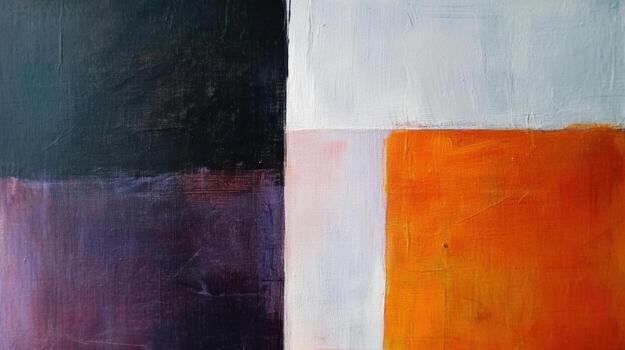 Abstract painting featuring bold colors and geometric shapes in a modern style photo