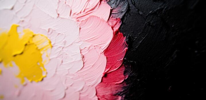 Colors blend beautifully on a canvas during an artistic creation process photo